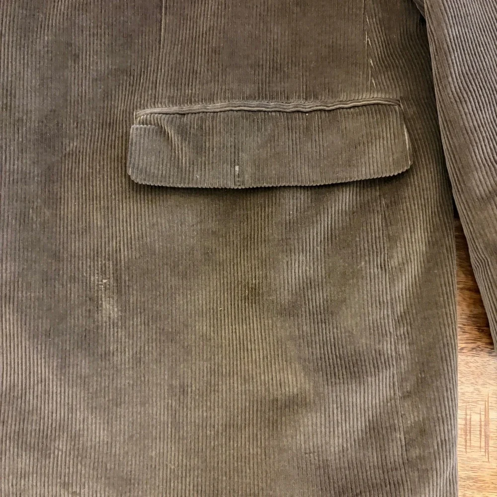 Saddlebred Mens Brown Corduroy Blazer 56R Sports Coat Jacket Cotton Academia